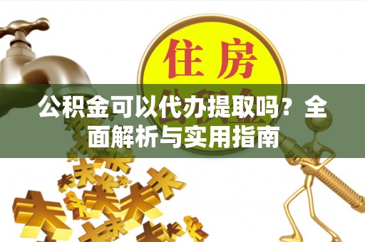景德镇公积金可以代办提取吗？全面解析与实用指南