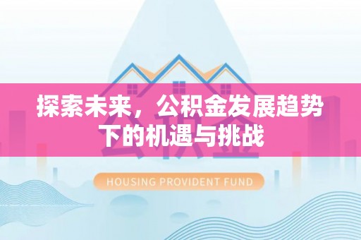 景德镇探索未来，公积金发展趋势下的机遇与挑战