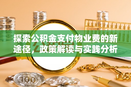 景德镇探索公积金支付物业费的新途径，政策解读与实践分析