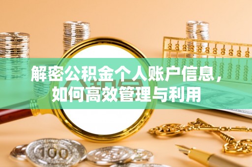 景德镇解密公积金个人账户信息，如何高效管理与利用