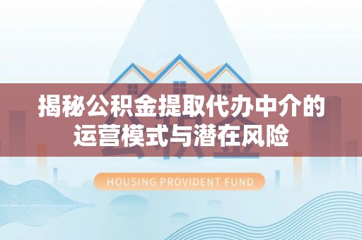 景德镇揭秘公积金提取代办中介的运营模式与潜在风险