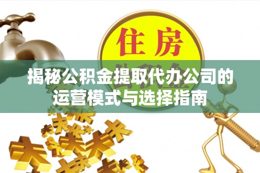 景德镇揭秘公积金提取代办公司的运营模式与选择指南