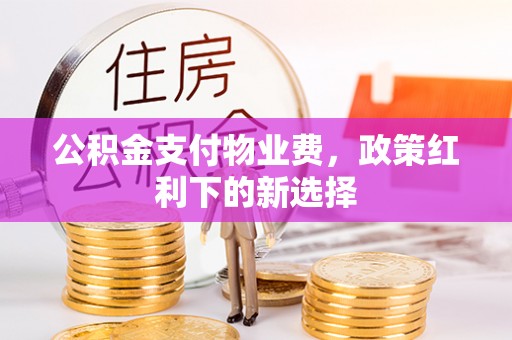 景德镇公积金支付物业费，政策红利下的新选择