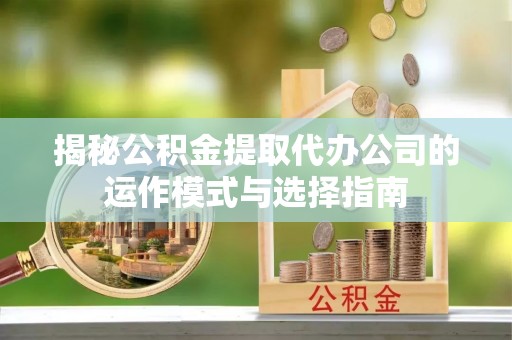 景德镇揭秘公积金提取代办公司的运作模式与选择指南
