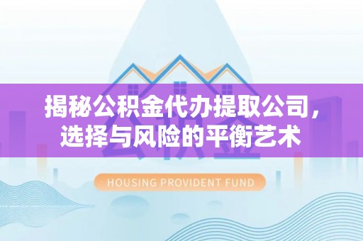 景德镇揭秘公积金代办提取公司，选择与风险的平衡艺术