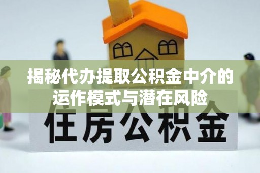 景德镇揭秘代办提取公积金中介的运作模式与潜在风险