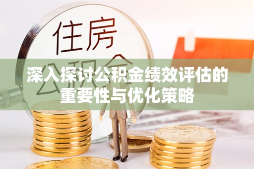 景德镇深入探讨公积金绩效评估的重要性与优化策略
